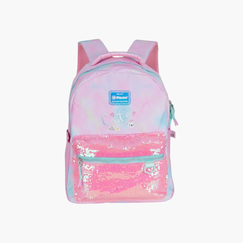 بوز Sequin Embellished School Backpack with Adjustable Shoulder Straps - 12x21 cms